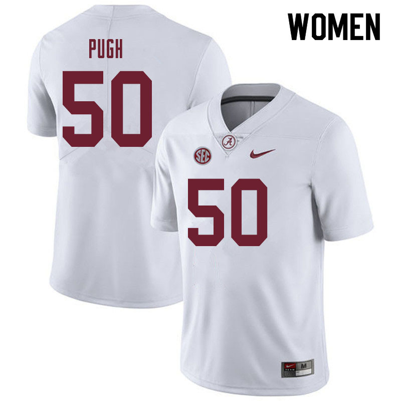 Alabama Crimson Tide Women's Gabe Pugh #50 White NCAA Nike Authentic Stitched 2019 College Football Jersey ZM16B56DB